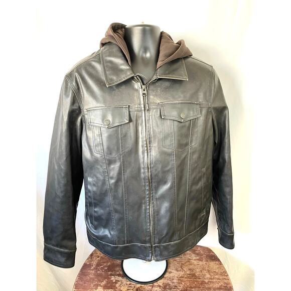Levi’s Signature Sherpa Lined Faux Leather Jacket L - Picture 1 of 8